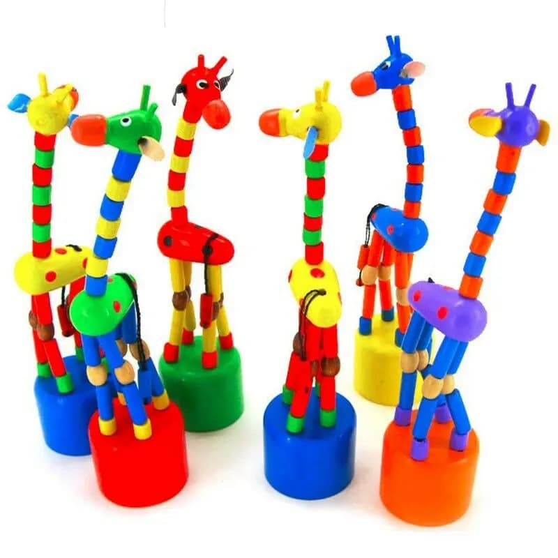 Giocattoli per l'apprendimento del bambino del bambino Animale in legno Giraffa Giocattolo per lo sviluppo Bambini Giocattoli per l'apprendimento educativo precoce intellettuale Regalo per bambini