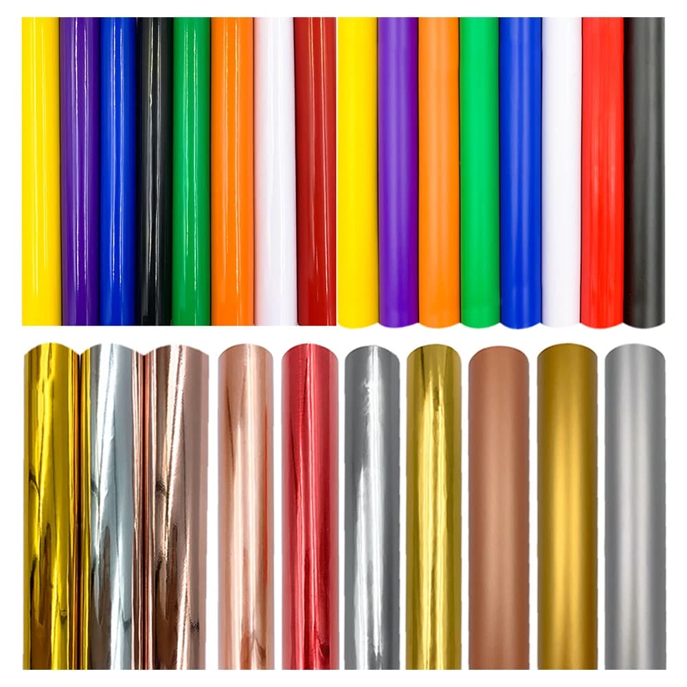 Vinile adesivo permanente Colori metallici opachi Fogli di vinile per tagliare la silhouette Adesivi per decorazioni per feste Taglierina artigianale Decalcomania per auto