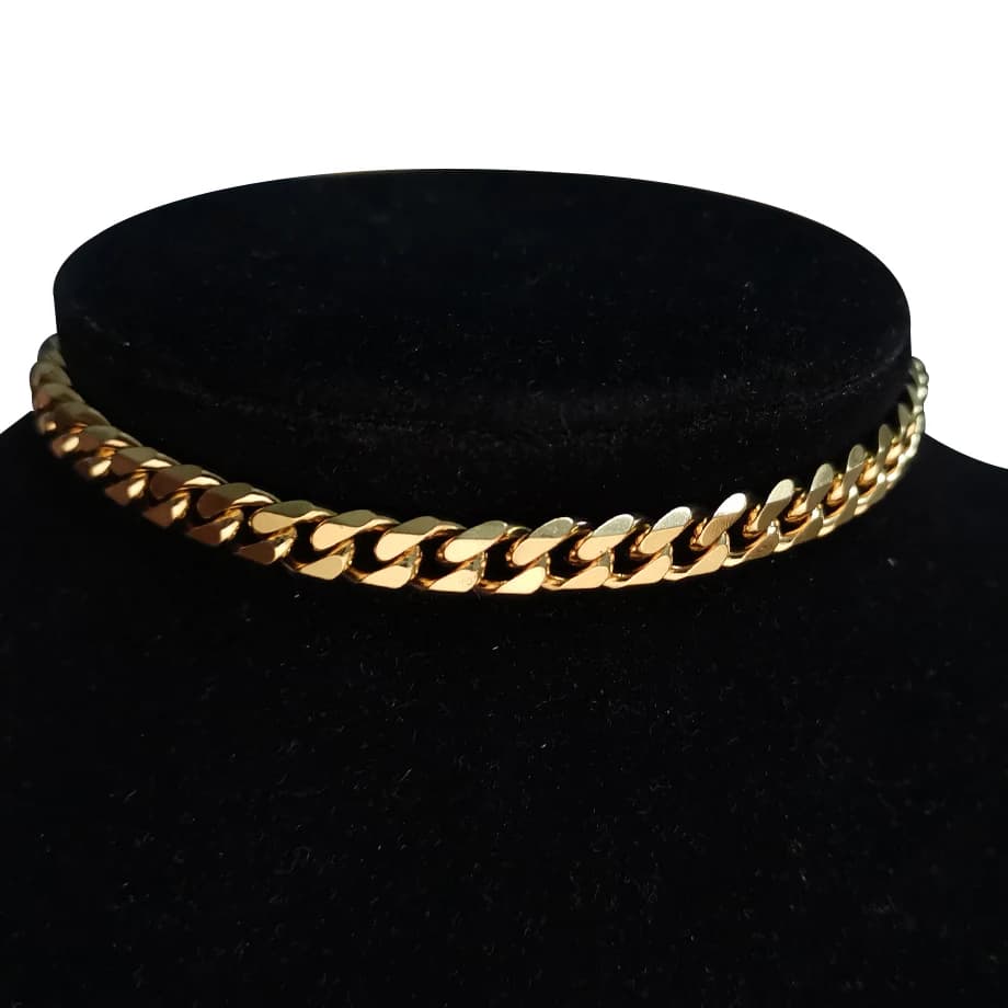 Punk Miami Cuban Choker Necklace Collar Statement Hip Hop Gold Color Stainless Steel 35+5cm Chain Necklace Women chocker 2020