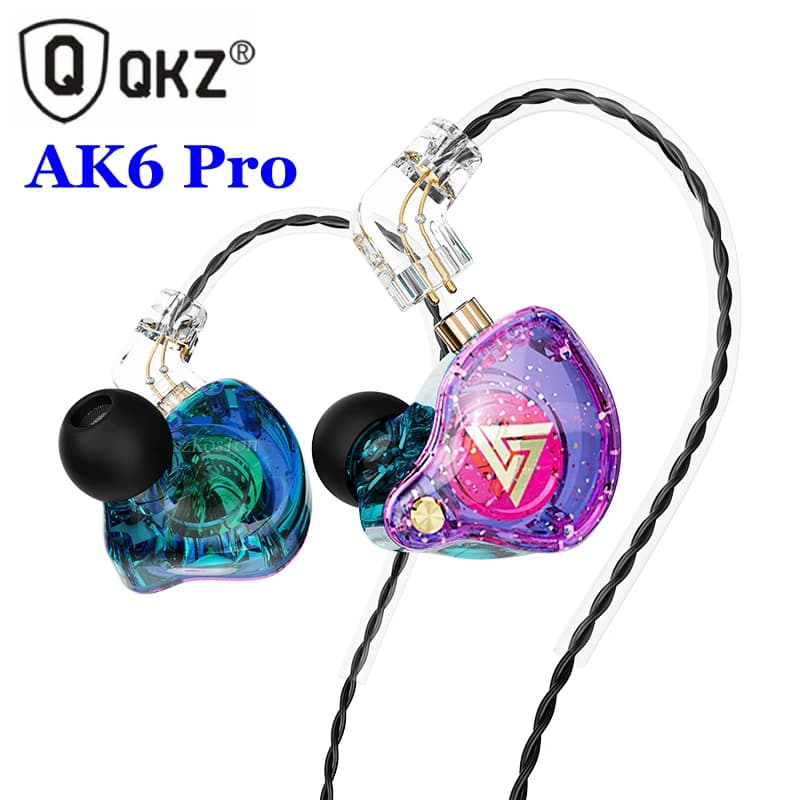 QKZ AK6 Pro detachable wired headphones with microphone HiFi copper headset musician return Audio headphones Gamer