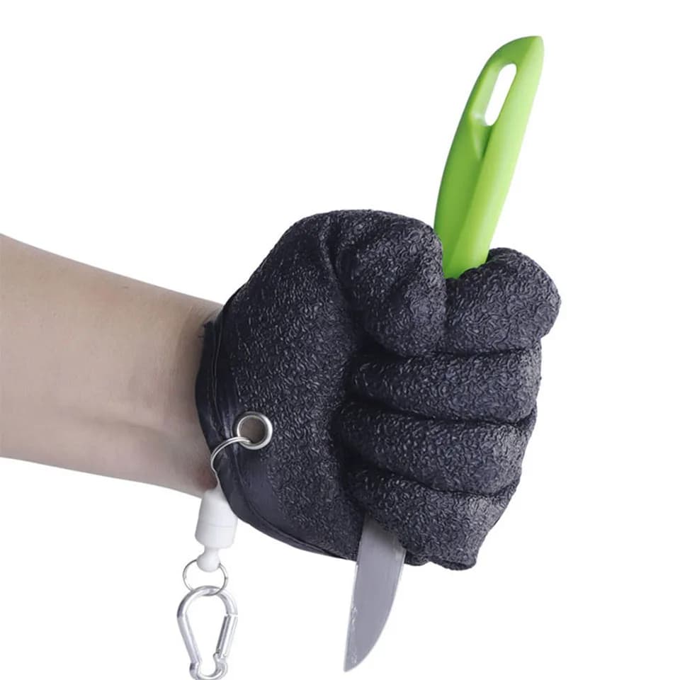 Loogdeel 1 pz guanti da pesca in lattice antiscivolo guanti da esterno con magnete lattice Protact Hand da puntura strumento di pesca