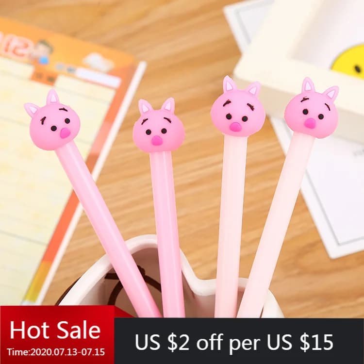 40 pz carino Silicone Pet Dog penna neutra creativo cartone animato apprendimento cancelleria penna a base d'acqua ufficio firma penna