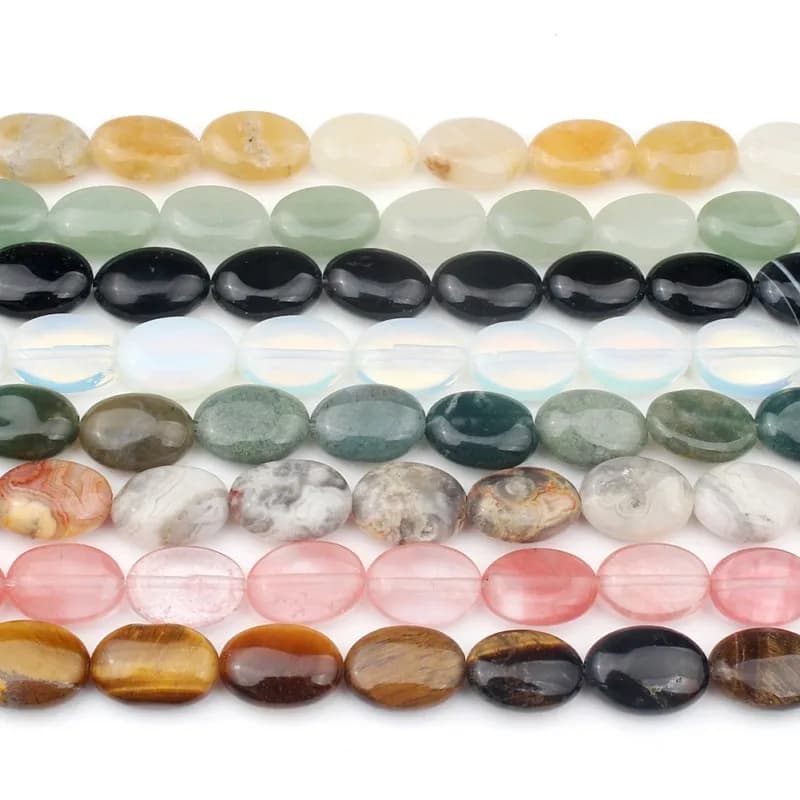 Pietra naturale Occhio di Tigre Agate Opale Giade Ovale Branelli Allentati Per Monili Che Fanno FAI DA TE Accessori Braccialetto 10x14mm 15 pollici