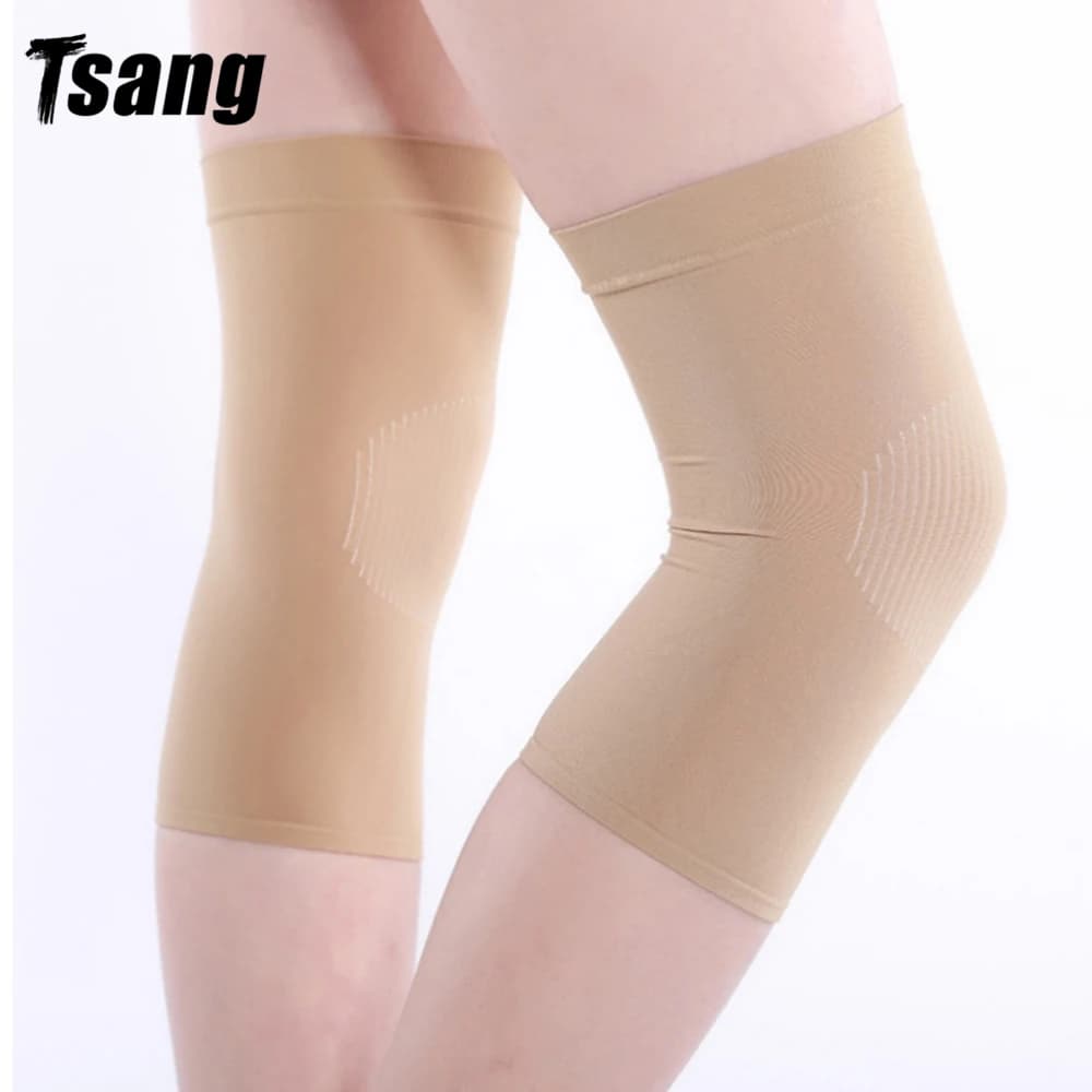 Manicotti per il ginocchio Bretelle di supporto per adulti Nylon elastico Compressione sportiva Manicotto per il ginocchio Proteggi l'articolazione calda Prevenire l'artrite Ginocchio sportivo