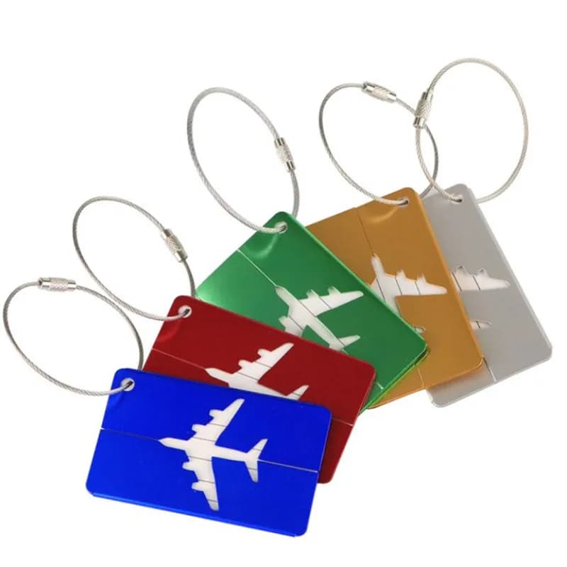 New Fashion Etichette per bagagli Lega di alluminio Donna Uomo Bagagli da viaggio Valigia Cinghie Bagaglio Nome Porta etichette Accessori da viaggio