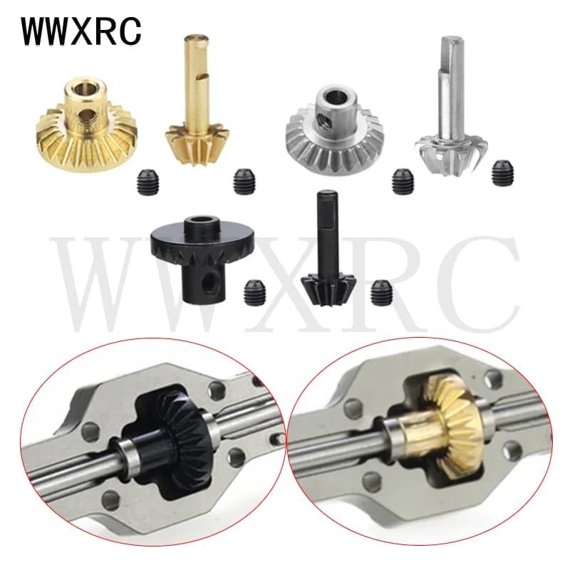 1/2/4 paia di metallo asse posteriore ingranaggio albero motore set ingranaggi accessori di aggiornamento per parti WPL D12 B24 B36 C14 C24 MN D90 D98 D99 MN99S