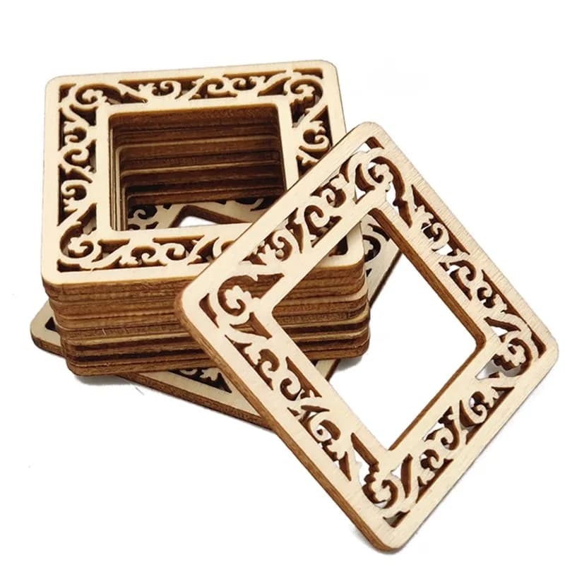 10 pezzi quadrati in legno pezzi non finiti angoli arrotondati quadrati ritagli in legno per progetti artigianali fai da te incisione laser intaglio