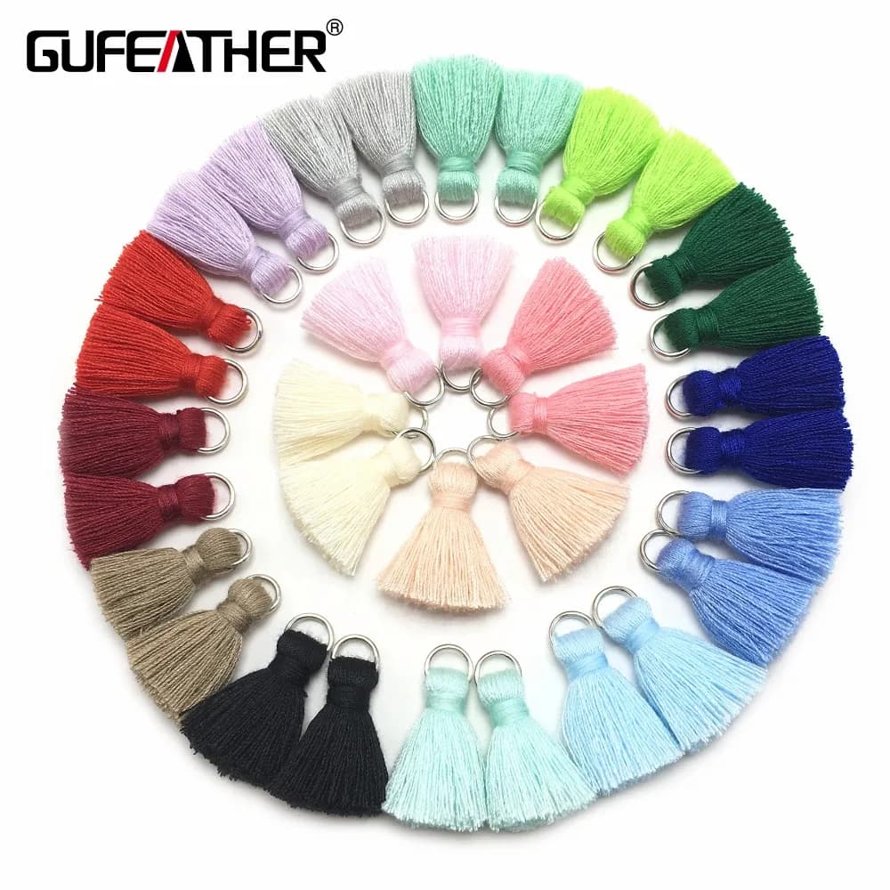 GUFEATHER L46/ 2cm Tassel/cotton tassel bursh/accessories jewelry/jewelry making/DIY/hand made jewelry/Earring tassels/bag loop