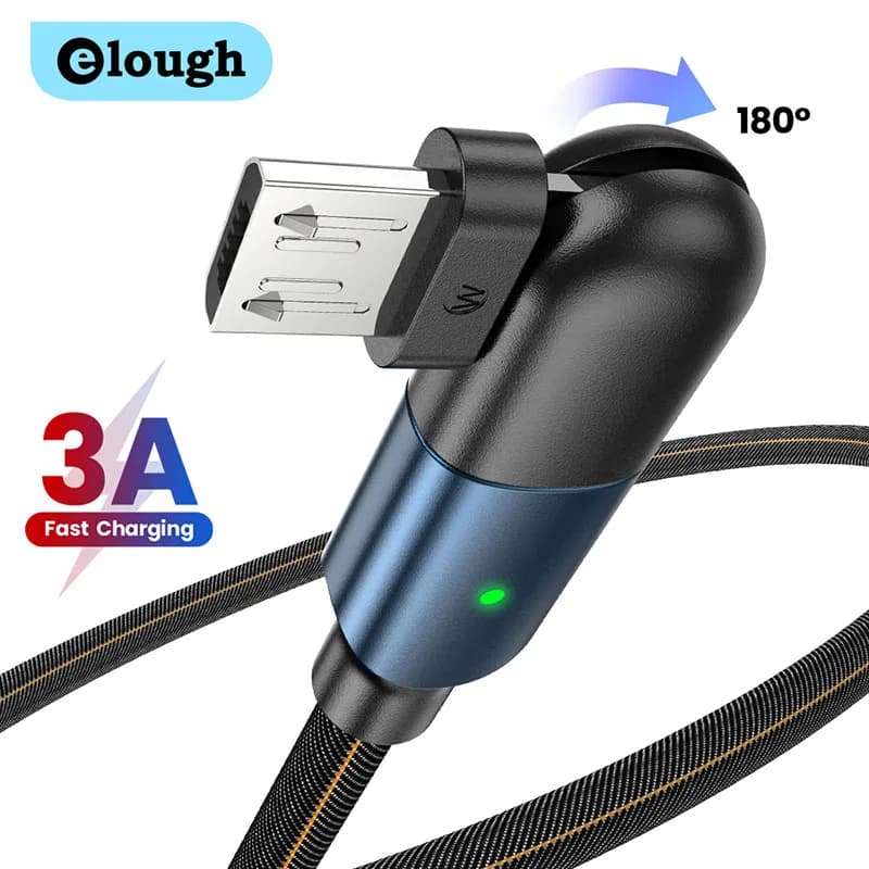 Eliz 180 ruota cavo USB tipo C cavo Micro USB per Samsung Xiaomi Poco X3 Huawei 3A cavo di ricarica per telefono veloce cavo dati