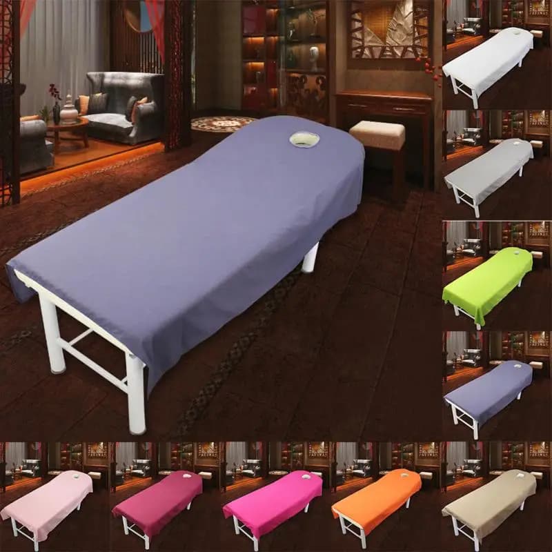 80 x19 0/120x190cm Solid sheets for beauty salon massage SPA bed linen soft anti-wrinkles item cover simple with hole