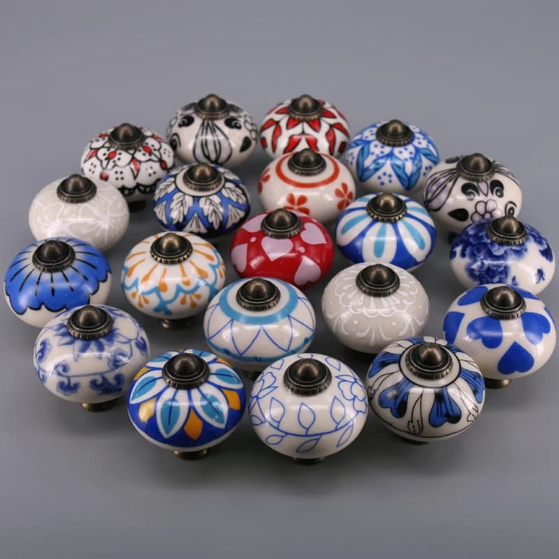 1PC Ceramic Cabinet Knob Decorative Kitchen Furniture Cupboard Door Pull Handle Drawer Dresser Knob