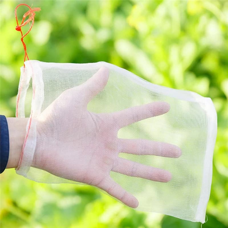 50 net bags for garden fruit barrier, cover bags for grapes, fig, flowers, vegetable seeds, insect protection, mosquitoes