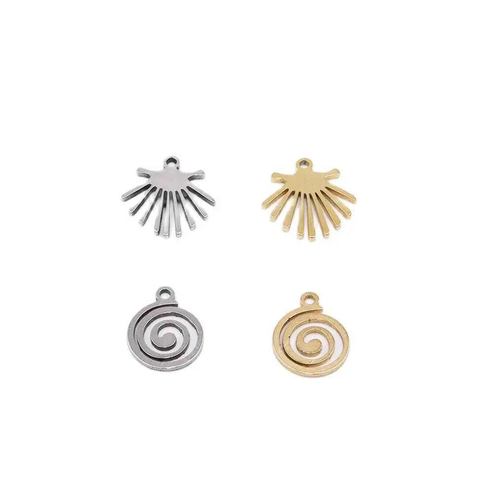 10pcs Wholesale StainlessSteel High Quality Charms Pendant DIY Necklace Earrings Bracelets Unfading 2 Colors