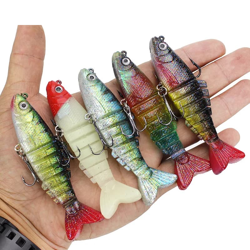 Esca Artificiale Snodata per Pesca, Swimbait a 8 Segmenti, Esca Morbida 9cm/16g, 1 Pezzo in Vendita