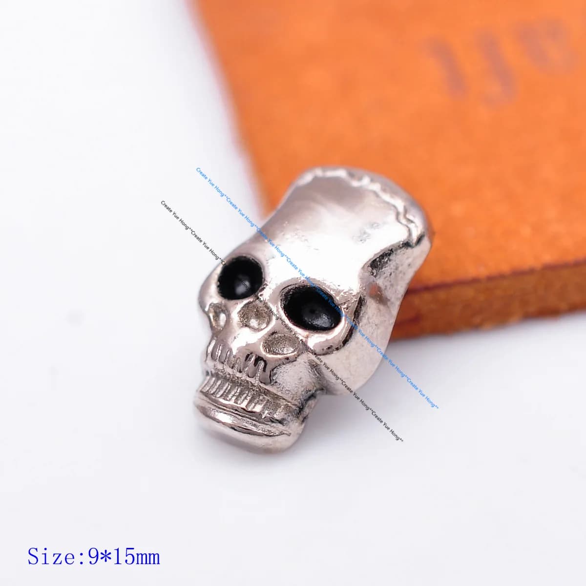 9*15MM Biker Bling argento testa di teschio in pelle artigianale cintura braccialetto borsa rivetti borchie puntine Concho per scarpe giacche indumento