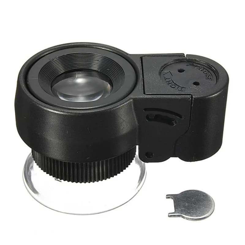 45 volte con lente d'ingrandimento a LED per ispezione di denaro leggero/microscopio portatile tascabile portatile con fondina