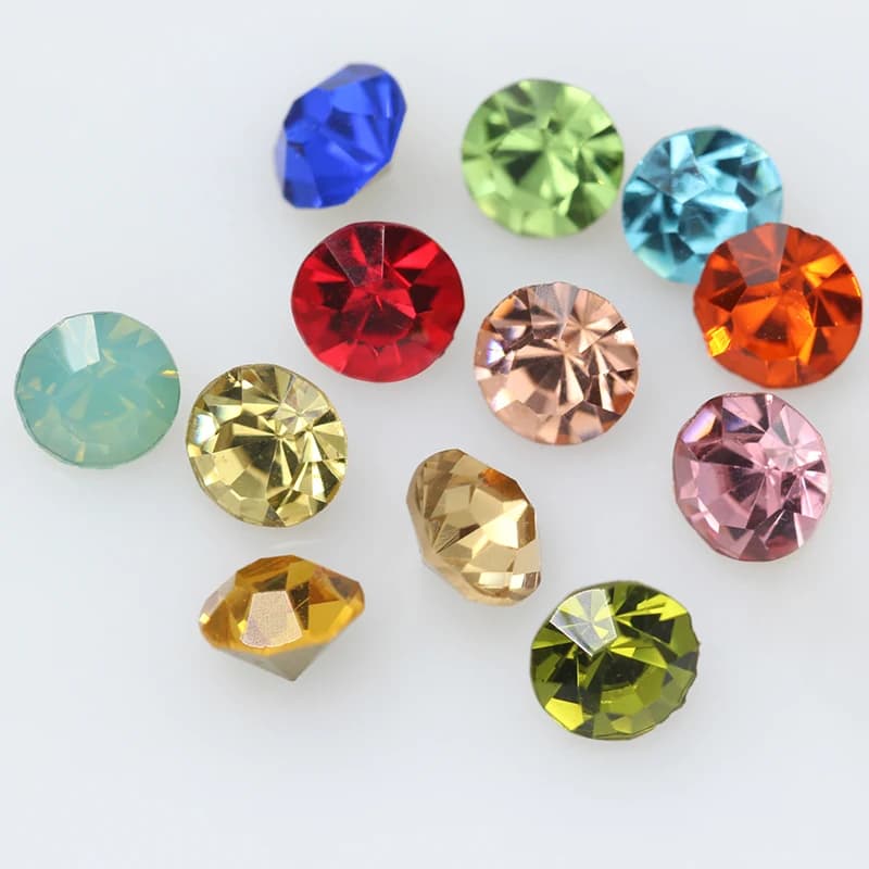 36 pz ss22-ss45 rotonda mix di colori a punta indietro cristallo strass perline per creazione di gioielli abbigliamento copricapo fai da te