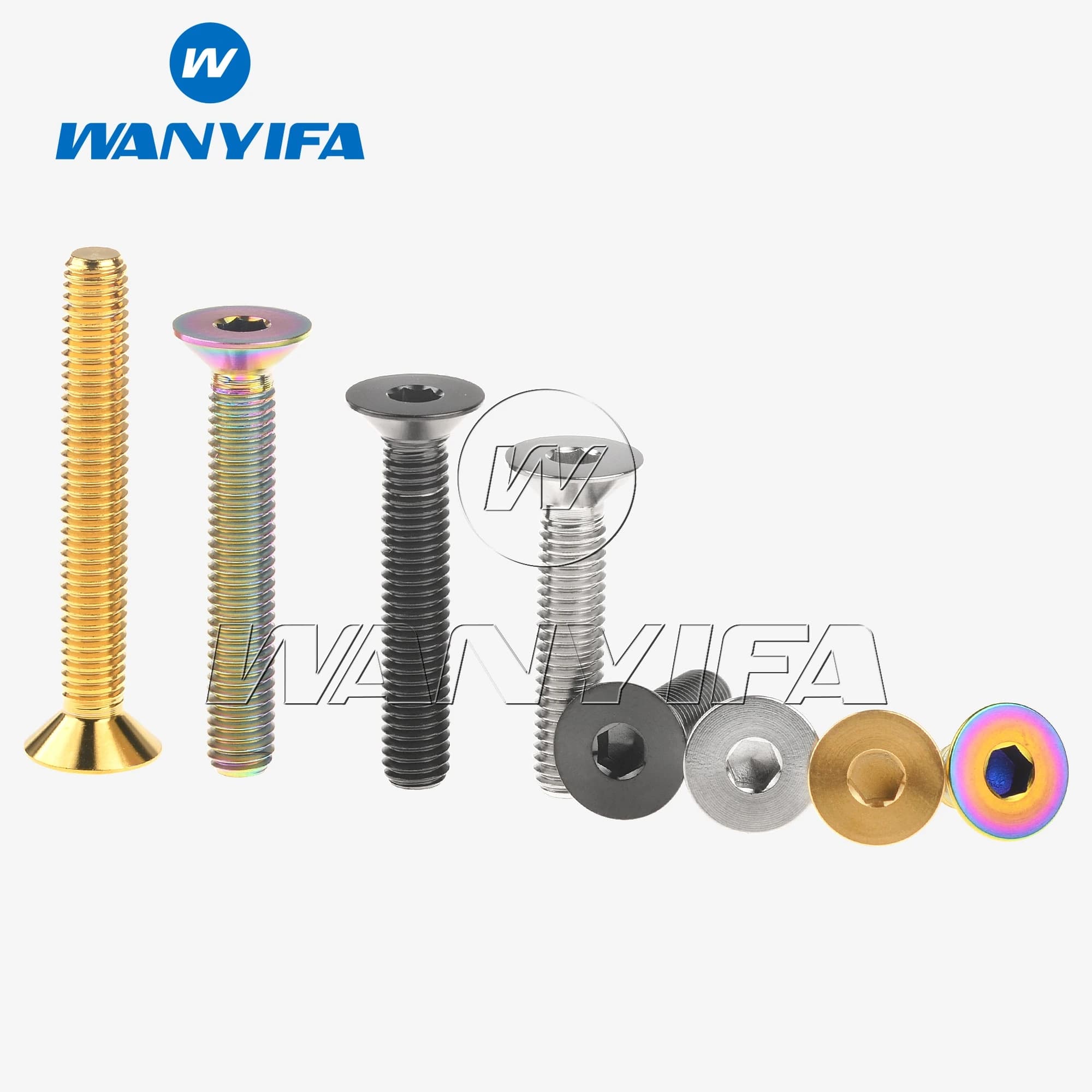 Wanyifa Titanio Ti Bullone M6x10 15 20 25 30 35 40 45mm Chiave a brugola Vite a testa svasata piatta