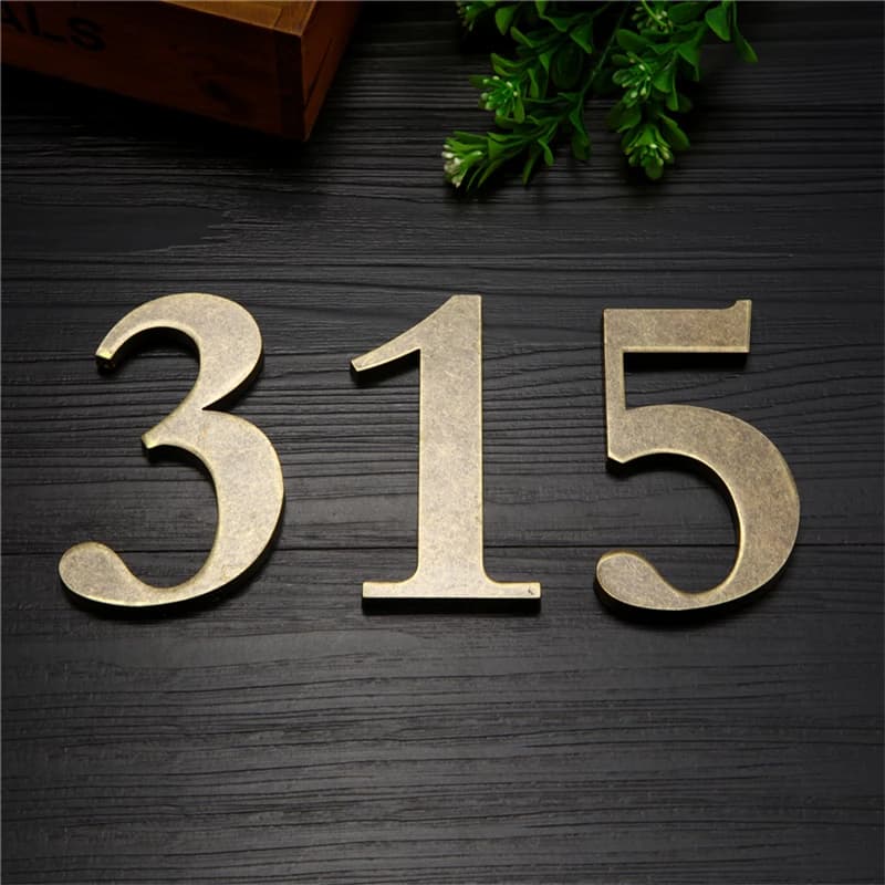 Numeri Civici Digitali in Metallo Bronzo 10CM * 6CM, Targhe Numeriche per Porte e Stanze
