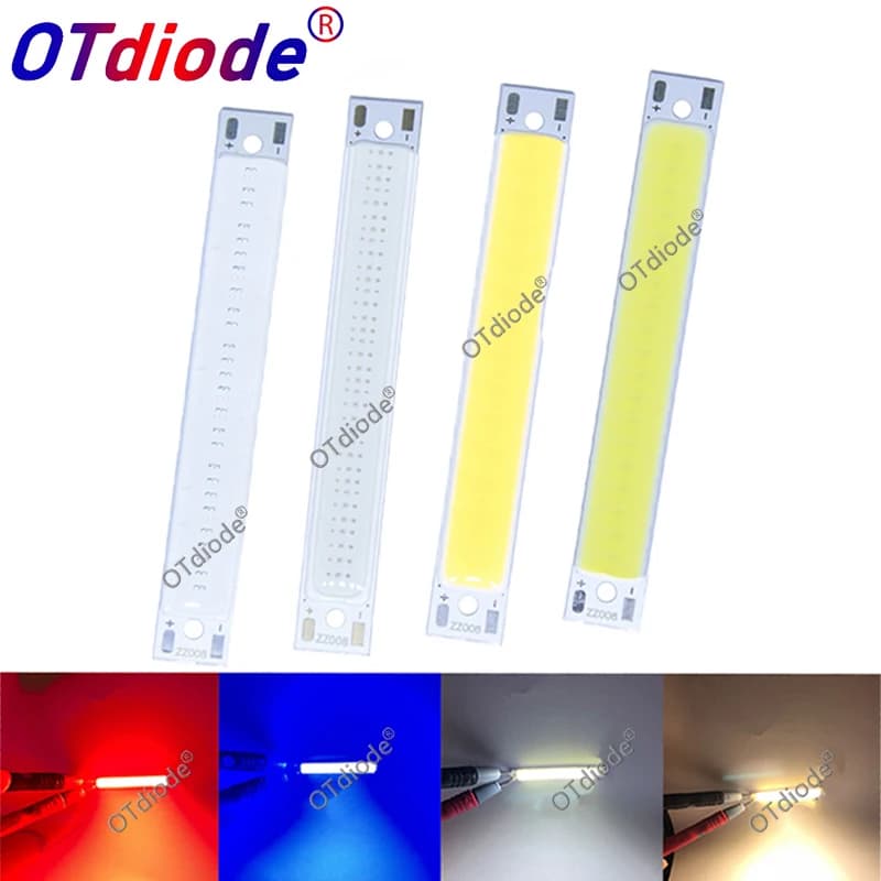 Produttore 60x8 millimetri LED COB Strip per il lavoro della lampada 1.5W 3W 2V 3V DC bianco caldo Blu Rosso PANNOCCHIA HA CONDOTTO LA Luce per il FAI DA TE