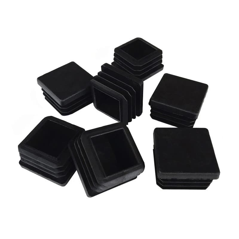 10Pcs tappo per tubo quadrato in acciaio di plastica nera tappo per gamba per mobili piedini antiscivolo protezione per tappo tappo per tubo quadrato in plastica