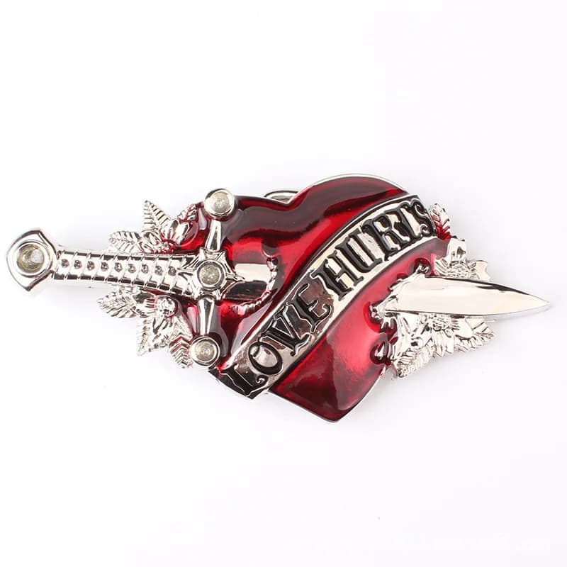 Cuore Freccia Amore Dita Design Punk Rock Cintura Donna e Uomo Cinture decorative Jeans Cintura Hip Hop