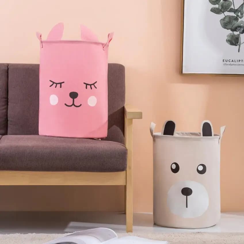 Orecchio del coniglio del fumetto Orso Paniere Della Lavanderia Abbigliamento Cestino di Immagazzinaggio della decorazione della Casa di stoccaggio barile giocattolo per bambini organizzatore secchio panier