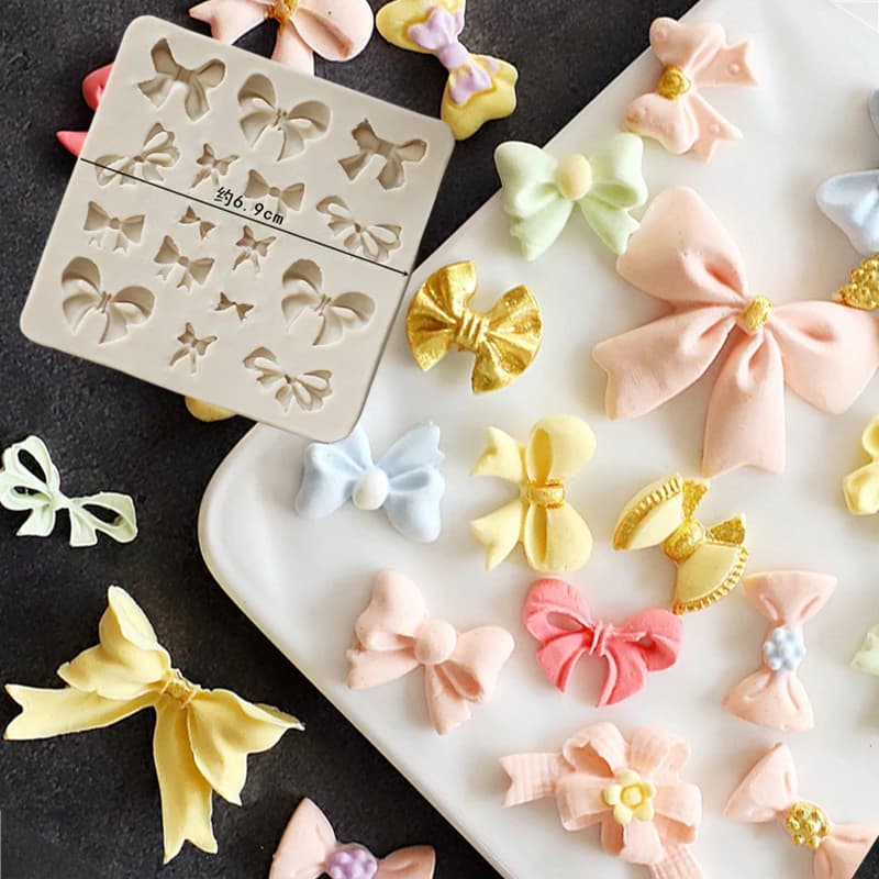 Kaymiklee M026 Bowknot UV Resin Silicone Mold Fondant Chocolate Candy Gumpaste Surgarcraft Crystal Epoxy Soft Clay Bake Tools