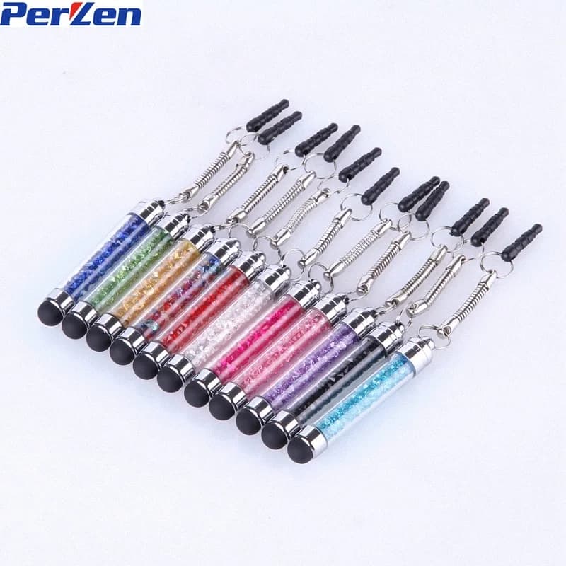 Regalo universale di cristallo di lusso di Kawaii della penna del Mini Touch Screen di 10 pz/pacco per tutto il Iphone, PC della compressa, penna universale dello stilo del computer portatile