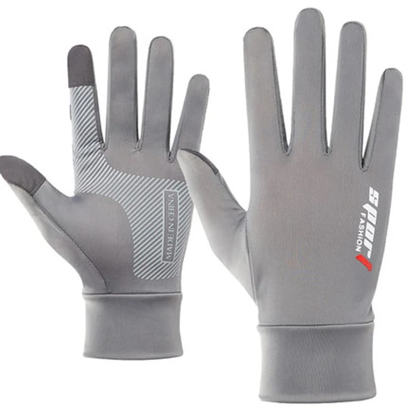 Summer Man Gloves Fishing Cycling Ice Silk Breathable Elastic Solar Protection Touchscreen Fitness Sports Driving Gloves