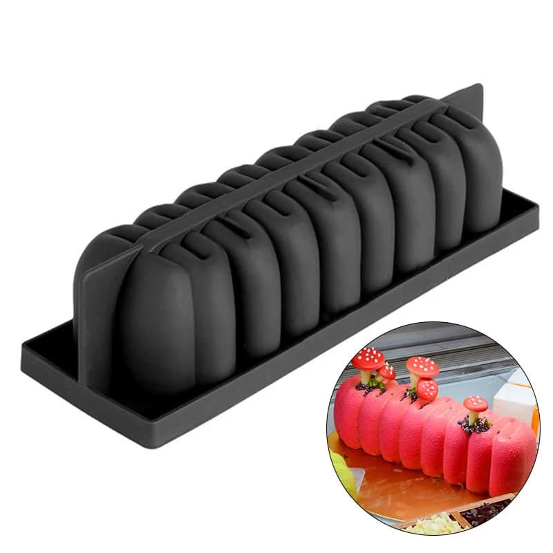 Tortiera vassoio forma rettangolare stampo per dolci in Silicone forma di bruco Mousse torta cottura forme in Silicone strumenti per decorare la cottura