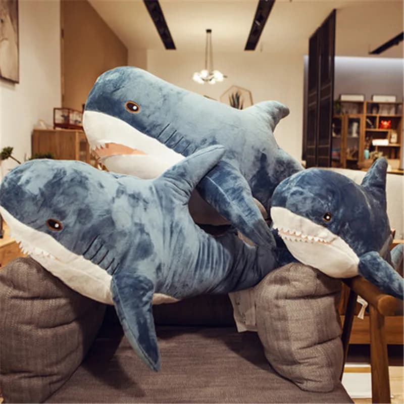 80/100/140cm peluche gigante pelle di squalo peluche morbido pelle di squalo cappotto semifinito cuscino di pesce giocattoli Dolll regalo per bambini bambino