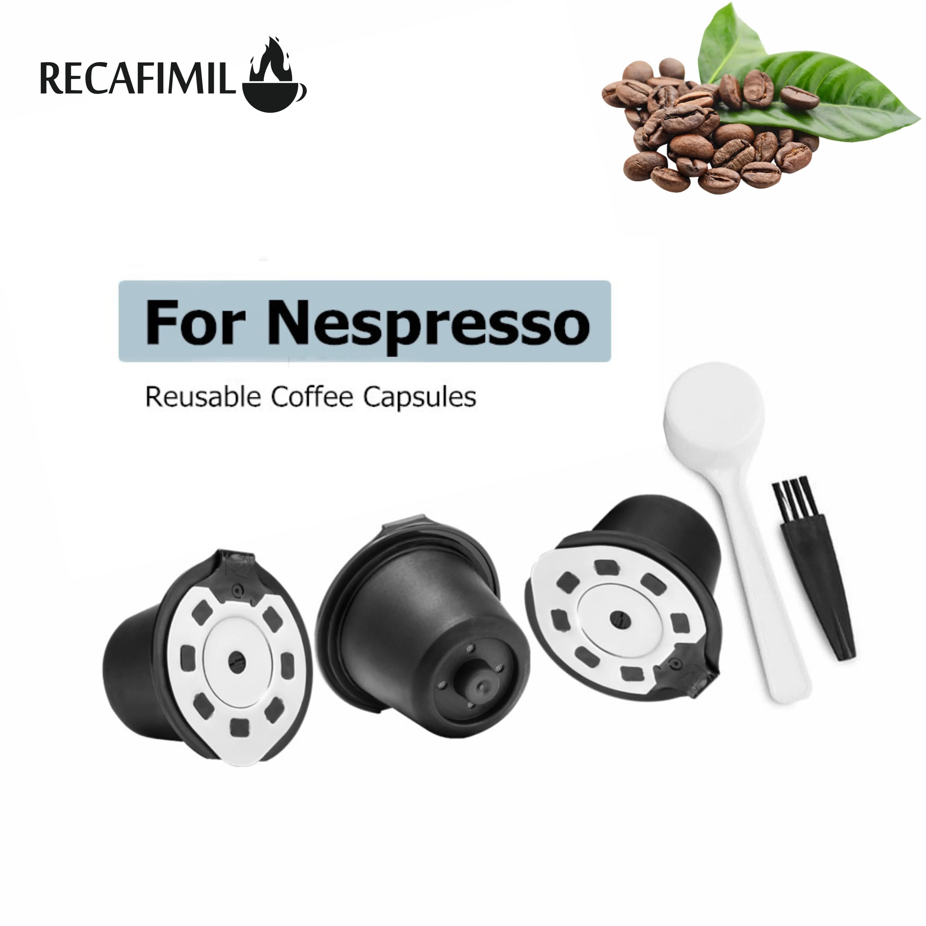 RECAFIMIL Refillable Coffee Capsule For Nespresso Stainless Steel Reusable Crema Version Coffee Pod For Nescafe Machine
