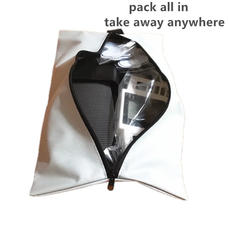 Elettrostimolatore TENS con cuscinetti elettrodi, massaggiatore corpo elettrico, ciabatte per elettrostimolazione plantare e borsa da viaggio