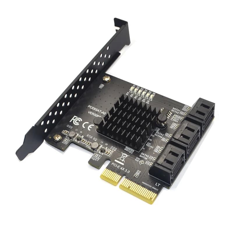 Scheda di espansione PCI Express SATA 3 a 6 porte Controller SATA PCI-E/PCIE Moltiplicatore SATA SATA3 Chip ASMedia ASM1166 da 6 Gbps per SSD HDD
