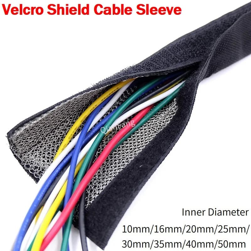Guaina del cavo schermato isolamento nastro in Velcro cablaggio in Nylon gestione della guaina avvolgimento del filo anti-interferenza elettromagnetica