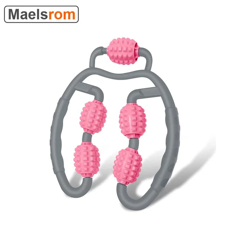 Muscle Roller Stick - Massage with 5 balls trigger points for deep tissues and myofascial release, portable foam roller for R athletes