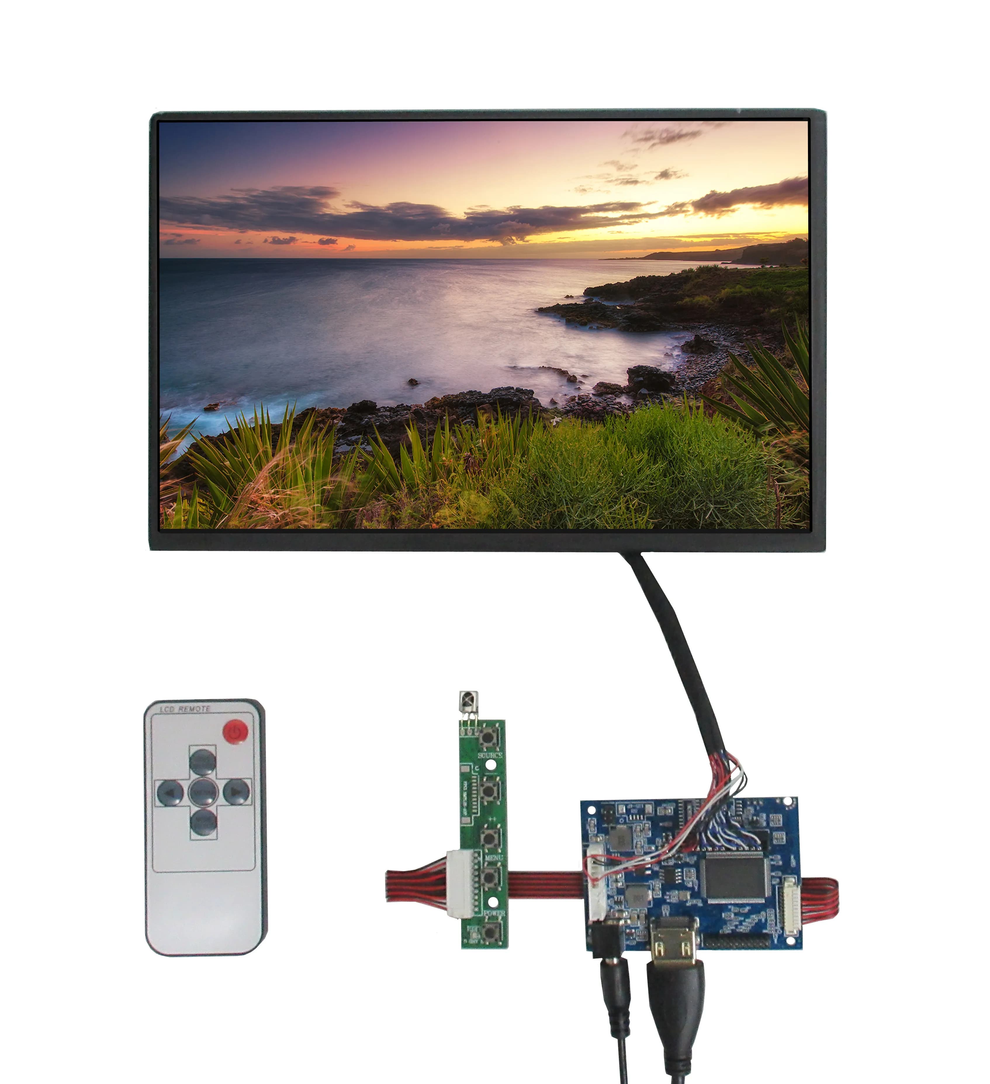 Schermo LCD da 10.1 Pollici 1280x800 + Scheda di Controllo HDMI per Monitor Secondario per Computer Windows, Raspberry Pi, PC
