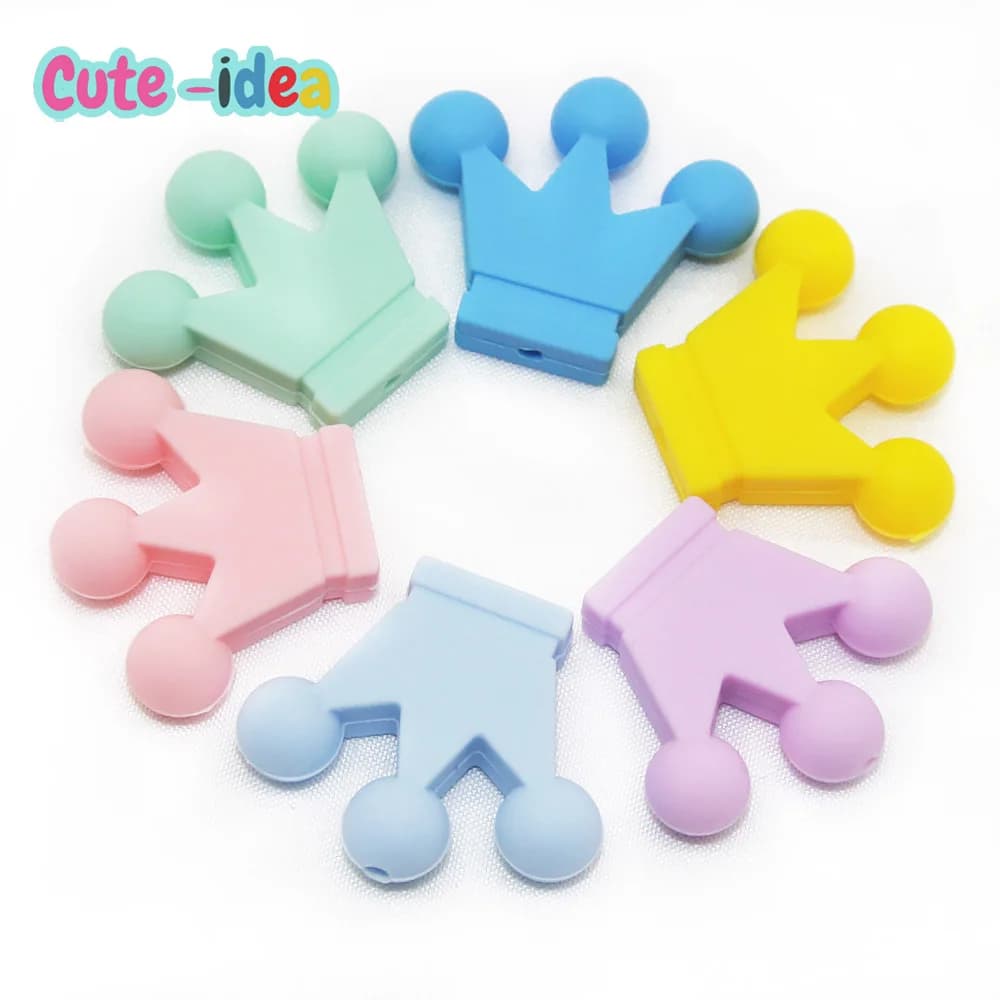 Carino-Idea 10 Pz Corona In Silicone Perline Dentizione Del Bambino Masticabile Massaggiagengive FAI DA TE Bambino Ciuccio Catena masticare Giocattoli Accessori Prodotti Per Bambini