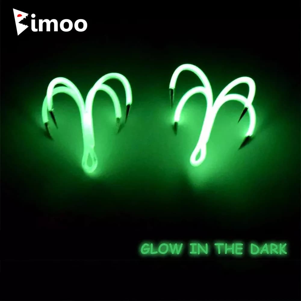 Bimoo 20 pz/lotto amo da pesca quadruplo amo da pesca Super forte 4X ganci da mare incandescenti Anchor ami da pesca in acqua salata