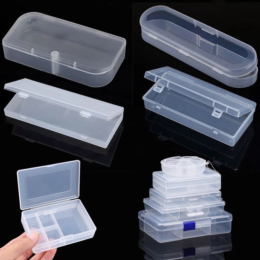 Small DIY Small Square Transparent Plastic Storage Box For Diamond Jewelry Embroidery Craft Heel Pill Accessories For Home Conservation