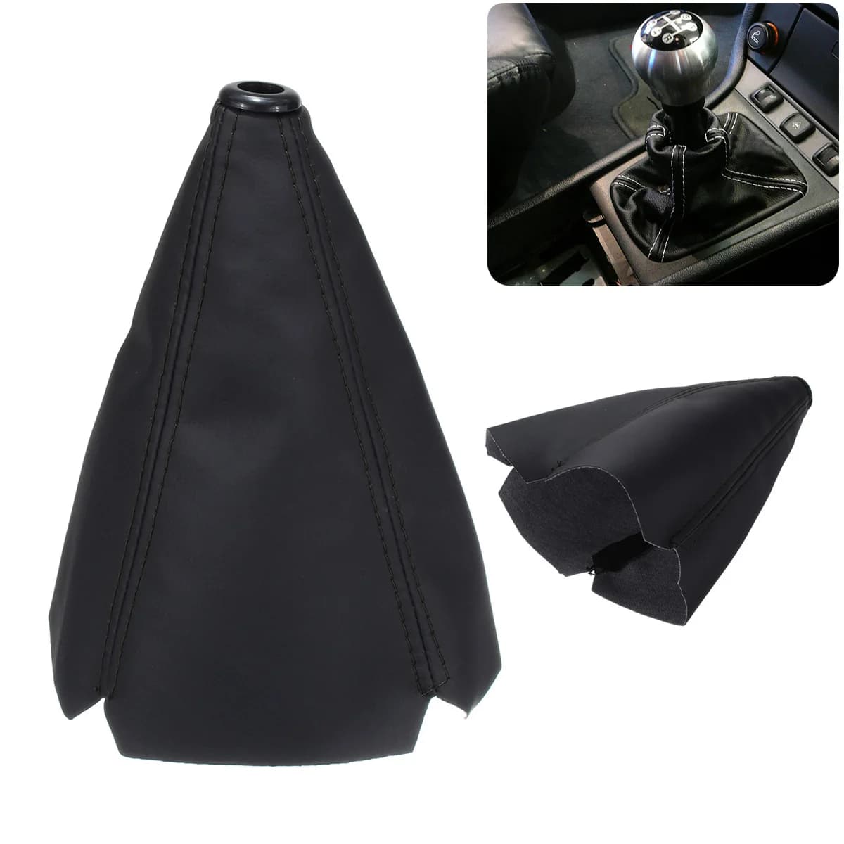 Car Manual Stick Shifter Knob Gear Shift Boot Cover Gaiter for Mercedes Benz W211 W203 W204 W210 W124 AMG W202 CLA W212 W220