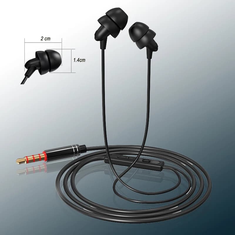 Headset wired headphones for sleeping sports headphones 1.2M anti-noise soft sleep in the ear low deep Stereo earphones with microphone