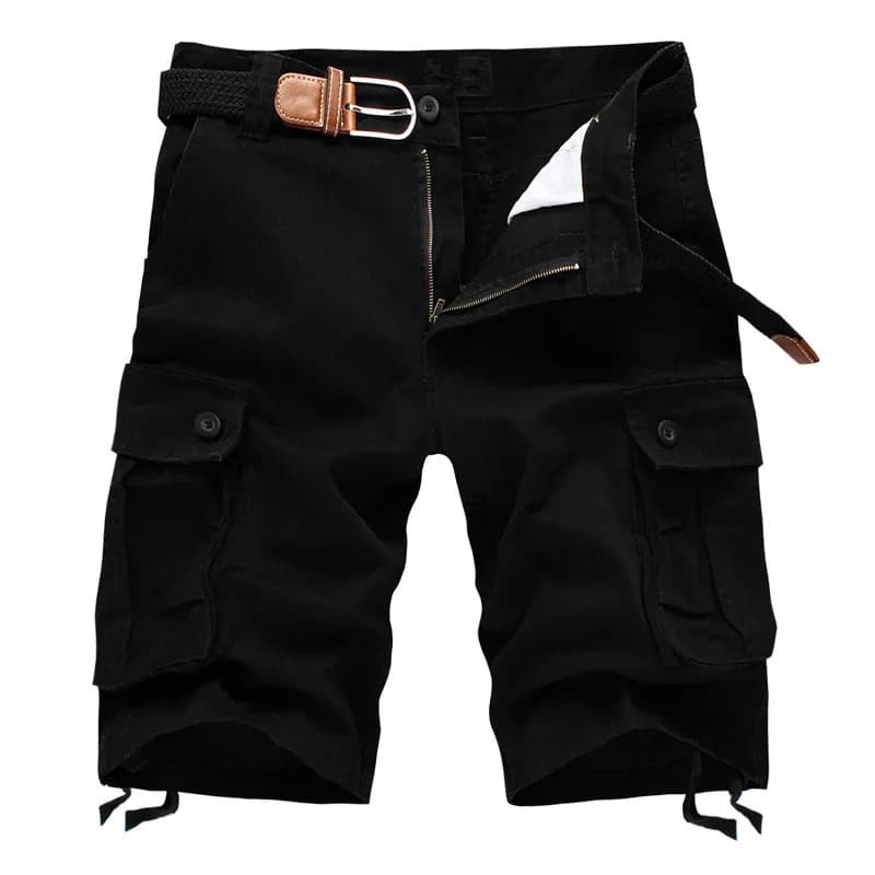 Pantaloncini Cargo Militari da Uomo Estivi 2026, Modello Baggy Multitasche in Cotone Khaki, Pantaloncini Tattici da Uomo, Taglie 29-44, Senza Cintura