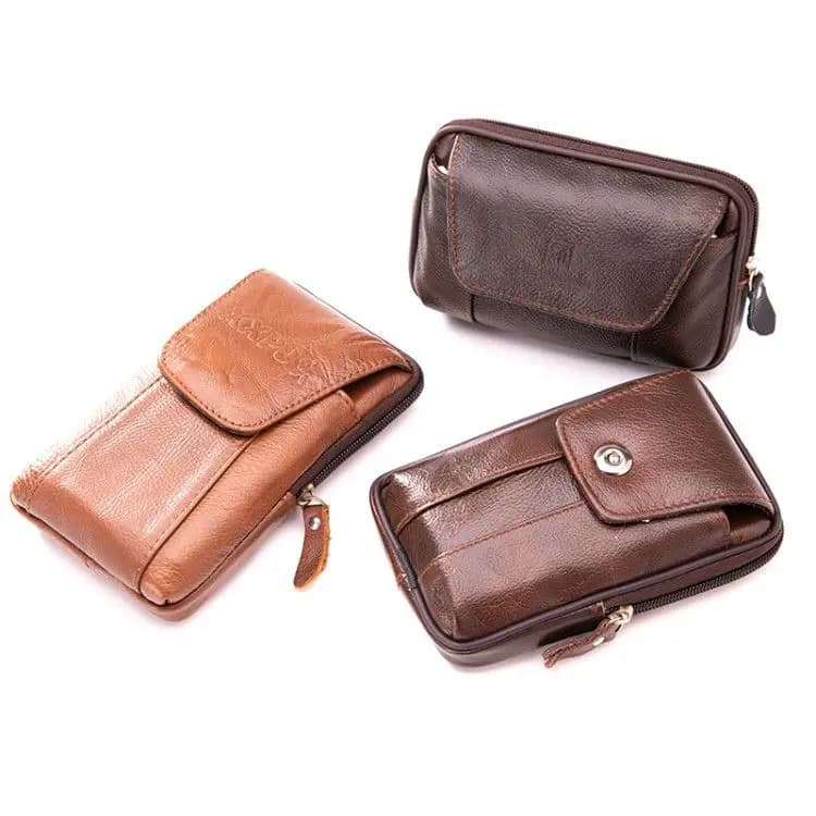 2020 new 6 size popular men's running bag leather strap multifunctional spot leather phone bag wholesale