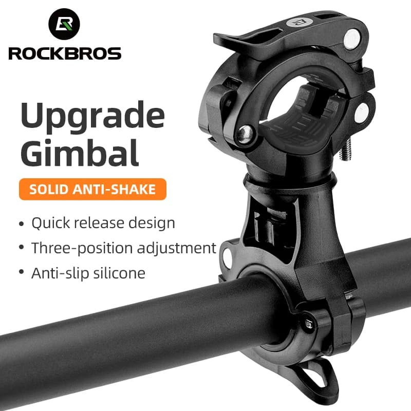 ROCKBROS staffa per luce per bicicletta torcia a LED rotante torcia per torcia supporto per pompa supporto a sgancio rapido accessori per biciclette