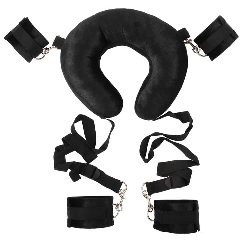 BDSM giocattoli del sesso cuscino per il collo manette e Anklecuffs a gamba aperta schiavo per adulti SM gioco Fetish Bondage Kit per coppie donne giochi di ruolo