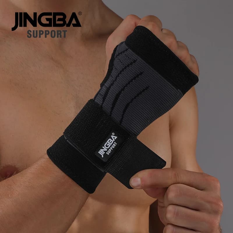 Supporto JINGBA 1 pz boxe Hand Wraps tutore per il polso protettore articolare sollevamento pesi cinturini da polso supporto protettivo Dropshipping