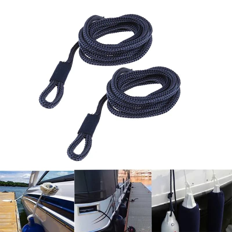 2 pezzi doppia linea di parafango per barche intrecciate 6 mmx5ft Nylon Dock Line Strap Rope Marine Docking Rope adatto a G0 G1 paraurti per parafango per barche