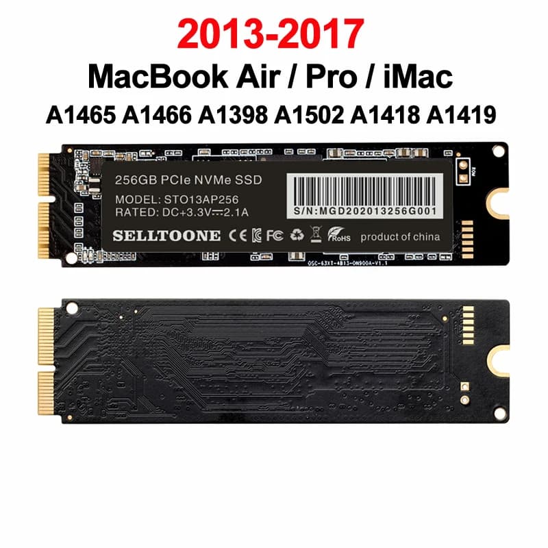 SSD da 256GB 512GB 1TB per MacBook Air A1465 A1466 EMC2631 2632 2925 MacBook Pro A1398 A1502 iMac A1418 A1419 - Aggiornamento Capacità SSD